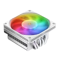Кулер для процессора/ CPU Cooler JONSBO HX6200D (200W, 4-pin PWM, 63mm, Al/ Cu, 6x6mm, ARGB, 1x120mm, 62CFM, 29.7dBA, 1800RPM, S: 1851/ 1700/ 1200/ 115X, AM4/ AM5 White) (HX6200D WHITE)