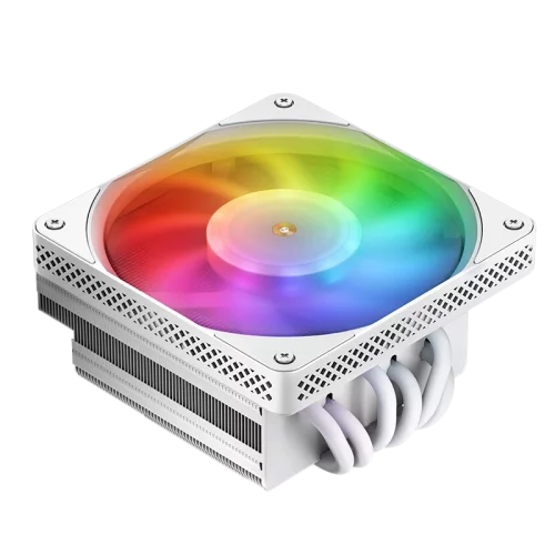Кулер для процессора/ CPU Cooler JONSBO HX6200D (200W, 4-pin PWM, 63mm, Al/ Cu, 6x6mm, ARGB, 1x120mm, 62CFM, 29.7dBA, 1800RPM, S: 1851/ 1700/ 1200/ 115X, AM4/ AM5 White) (HX6200D WHITE)