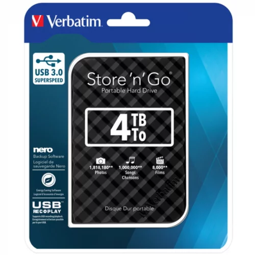 Внешний жесткий диск 4TB HDD Verbatim Store n Go Style (53223) (53223) Внешний жесткий диск 4TB HDD Verbatim Store n Go Style, 2.5 5400prm USB 3.0 (53223) фото 3
