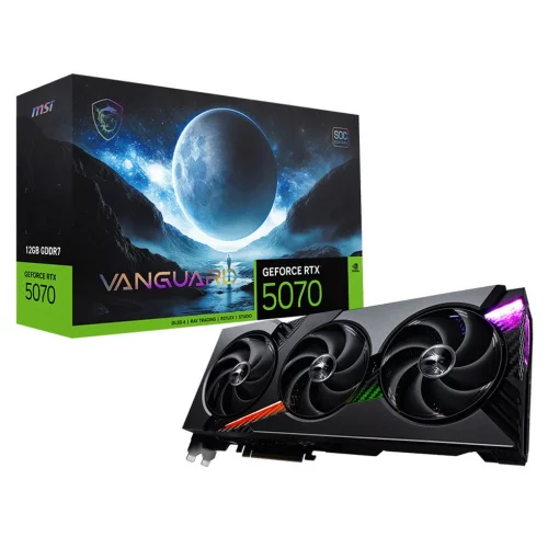 Видеокарта MSI RTX5070 VANGUARD SOC 12GB GDDR7 192bit 3xDP HDMI 3FAN RTL (RTX 5070 12G VANGUARD SOC)