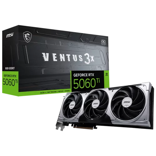 Видеокарта MSI RTX5060Ti VENTUS 3X OC 8GB GDDR7 128 bit 3xDP HDMI 3FAN RTL (RTX 5060 TI 8G VENTUS 3X OC)