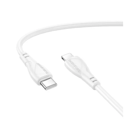 BOROFONE BX121/ PD кабель Type-C-Lightning/ 1m/ 27W/ Нейлон/ белый (B-23016)