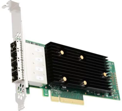 Broadcom/ LSI 9400-16e (05-50013-00) (PCI-E 3.1 x8, LP, External) Tri-Mode SAS/ SATA/ PCIe(NVMe) 12G, 16port (4*ext SFF8644), 1 year