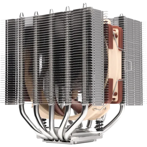 Кулер для процессора/ CPU Cooler Noctua NH-D12L (148W, 4-pin PWM, 145mm, Al/Cu, 5x6mm, 1x120mm, 60.1CFM, 22.6dBA, 2000RPM, S: 1851/1700/1200/115X, AM5/AM4, Beige/Brown)