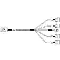 Amphenol internal mini SAS HD to 4 SATA,12G,INT,100CM SB, 28/30AWG(analog CBL-SAST-0699) (RHS36-3395)