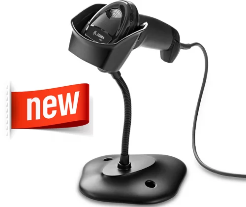 Zebra DS2208-SR BLACK (WITH STAND) USB KIT: DS2208-SR00007ZZWW SCANNER, CBA-U21-S07ZBR SHIELDED USB CABLE, 20-71043-04R STAND (DS2208-SR7U2100SGW)