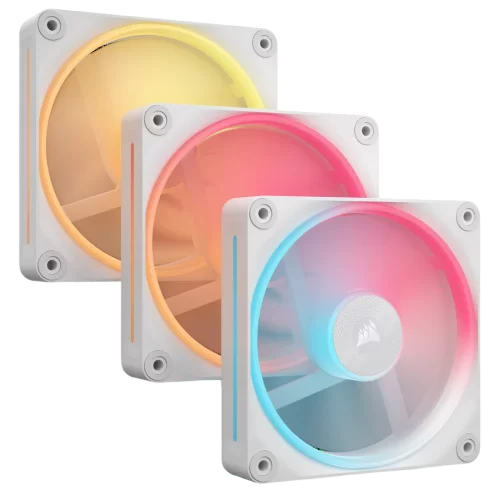 Кулер для корпуса/ Case Cooler Corsair iCUE LINK LX120-R RGB Reverse (120x120x25mm, 4-pin PWM, RGB, 66.7CFM, 37.7dBA, 2400RPM, White, 3pcs) (CO-9051054-WW)