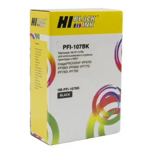 Картридж струйный Hi-Black PFI-107BK черный 130 мл для Canon iPF680/ 685/ 780/ 785 (1100066)