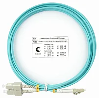 Cabeus FOP-50-LC-SC-3m Шнур оптический duplex LC-SC 50/ 125 mm OM3 3м LSZH