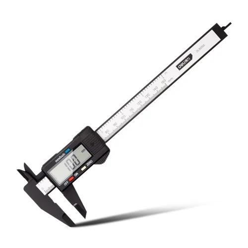 Электронный штангенциркуль Deli DL90150 150мм, метрическая/дюймовая конвертация, пластик, светодиодный дисплей