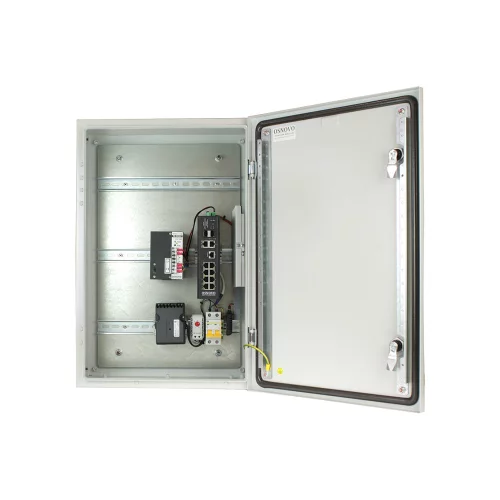 Уличный коммутатор OSNOVO OS-46T1(SW-80822/ILR) Уличный управляемый (L2+) коммутатор на 12 портов с термостабилизацией на базе уличной станции OSNOVO OS-46T1. Порты: 2xGE (10/100/1000Base-T) с PoE BT (до 90W) + 6xGE (10