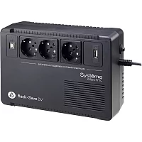 ИБП Systeme Electric Back-Save BV 800 ВА, автоматическая регулировка напряжения, 3 розетки Schuko, 230 В, 1 USB Type-A (BVSE800RS)