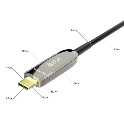 GCR Кабель USB 3.1 (USB 3.2 Gen 2) Type-C, 5.0m, оптический, AM / CM, 10 Гбит/ с, черный (GCR-56233)