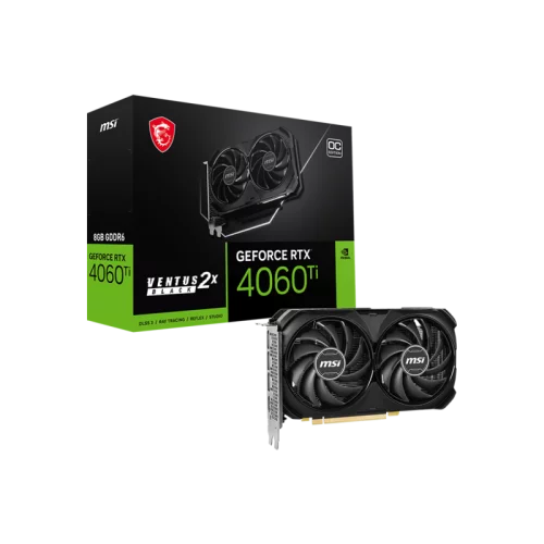 Видеокарта/ VGA MSI NVIDIA GeForce RTX 4060 Ti VENTUS 2X BLACK 8G 8GB, GDDR6/128-bit, PCIe 4.0, 1xHDMI 2.1, 3xDP, 2.2-slot