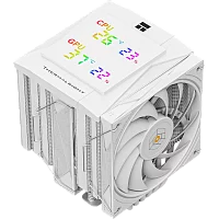 Кулер для процессора/ CPU Cooler Thermalright Royal Knight 120 Digital White (4-pin PWM, LED temp., 162mm, Ni/ Cu, 6x6mm, 2x120mm, 80.45CFM/ 56.36CFM, 29.4dBA/ 28.4dBA, 2150RPM/ 1900RPM, S: 1200, 1700, 18 (RK120-DG-WH)