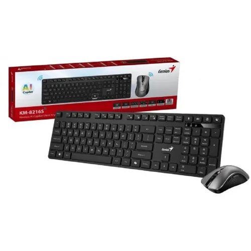 Комплект беспроводной Genius KM-8216S (клавиатура KM-8216S/ K + мышь Ergo 8100S ), черный (31340018402) фото 3