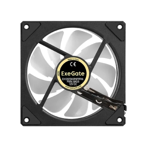 Exegate EX299561RUS Вентилятор с подсветкой ExeGate EX12025H3P4PPRM-PWM.ARGB (120x120x25, ARGB, Hydraulic bearing (гидродинамический), 4pin + 3pin, 600-1800RPM, 26dBA) фото 3