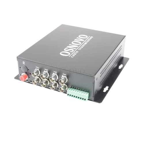 Приёмники и передатчики по оптоволокну OSNOVO RA-H82-15F Оптический приемник 8 каналов видео HDCVI/HDTVI/AHD/CVBS и 1 канала управления (RS485) по одномодовому оптоволокну до 20км. Максимальное разрешение 2560x1920. Рабочие длины волн CWDM