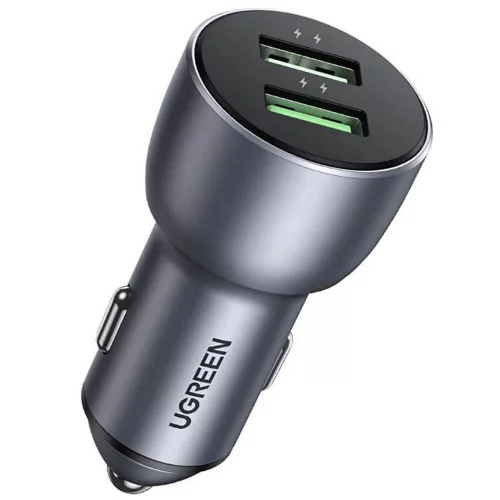 Автомобильное зарядное устройство UGREEN CD213 (10144) QC 3.0+QC 3.0 Dual USB-A 36W Fast Car Charger Цвет: темно-синий (10144_)