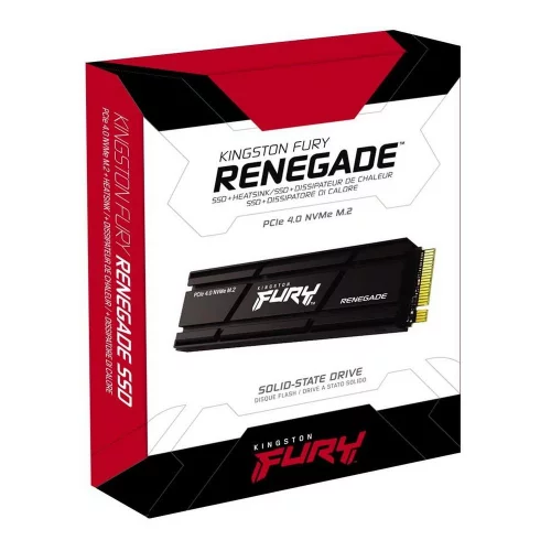 Твердотельный накопитель/ Kingston SSD Fury Renegade, 4000GB, M.2(22x80mm), NVMe, PCIe 4.0 x4, 3D TLC, R/W 7300/7000MB/s, IOPs 1 000 000/1 000 000, DRAM buffer 4096MB, TBW 4000, DWPD 0.55, with Heat Spreader (12 м (SFYRDK/4000G) фото 3
