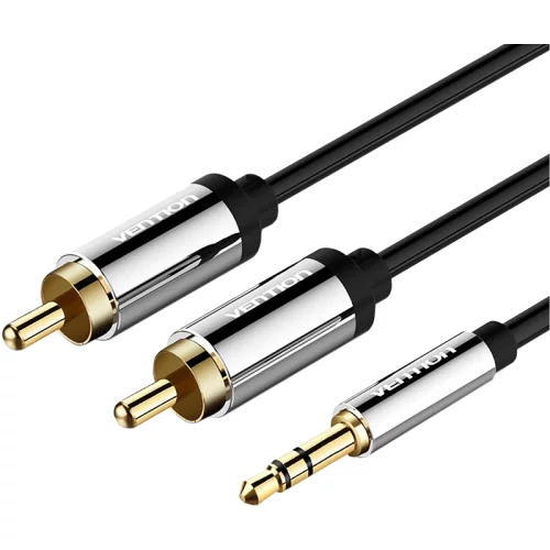Кабель Vention аудио Jack 3,5 mm M/2RCA M - 1,5м Черный (P550AC150-S)
