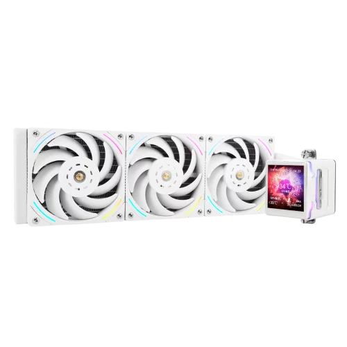 Система жидкостного охлаждения/ Water Cooling System Thermalright Elite Vision 360 (360mm, LED, White, ARGB/ Fans: 3x120mm, 69CFM, 27dBA, 2150RPM/ Pump height 63mm, Rad thickness 27mm/ S: 1700, 1200, (E-VISION-WH-360-ARGB)