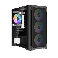 Корпус Компьютер без блока питания/ Case SAMA S31 Black, Midi-Tower, TG, 4x120mm ARGB, 2xUSB 3.0 + 1xUSB 3.2 Type-C, mATX, mITX Black (S31-BKMMA4X1-GL)