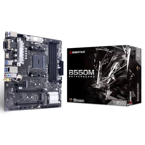 B550MX/ E PRO, Socket AM4, AMD B550, 2xDDR4-2933, D-SUB+DVI-D+HDMI, 2xPCI-Ex16, 1xPCI-Ex1, 4xSATA3(RAID 0/ 1/ 10), 2xM.2, 8 Ch Audio, GLan, WiFi, (2+4)xUSB2.0, (4+2)xUSB3.2, 1xPS/ 2, mATX, RTL, {20} (685130) (B550MX/E PRO)