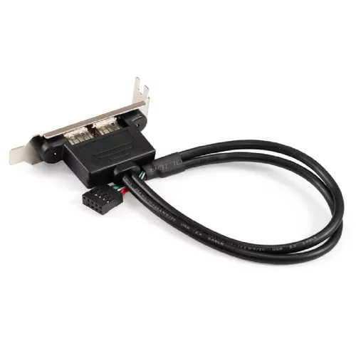 Exegate EX298293RUS Планка портов в корпус 2xUSB2.0 ExeGate BrctUSB2-2A-LP (USB 2.0 9pin (IDC 9pin F) --] 2x USB 2.0 Af, кабель 20см, Low Profile) фото 2