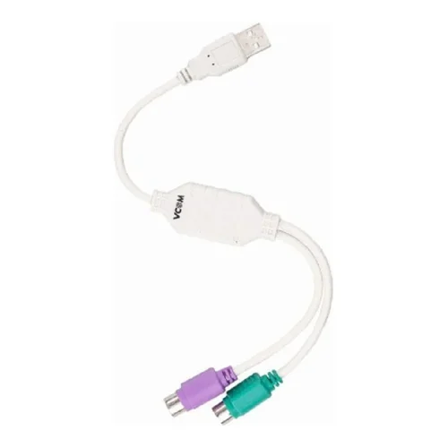 VCOM VUS7057 Кабель-адаптер USB A-]2xPS/ 2 (адаптер для подключения PS/ 2 клавиатуры и мыши к USB порту)