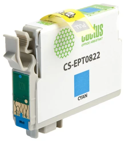 Картридж струйный Cactus CS-EPT0822 T0822 голубой (13.8мл) для Epson Stylus Photo R270/290/RX590 с чипом