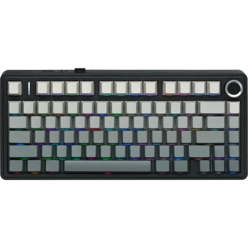 Игровая клавиатура/ Беспроводная механическая клавиатура AULA F75 Gradient Серый Зелёный Reaper свитчи (Bluetooth, 2.4 Гц) (6948391214726)