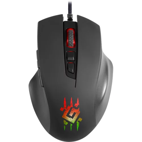DEFENDER WOLVERINE чёрная игровая мышь (USB, RGB подсветка, 7 кнопок, 12800 dpi, GM-700L) (52700)