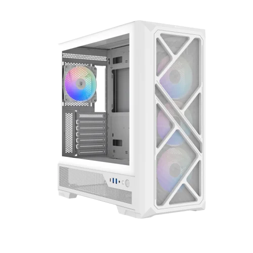 Корпус Компьютер без блока питания/ Case SAMA S41 White, Midi-Tower, TG, 4x120mm ARGB, 2xUSB 3.0 + 1xUSB 3.2 Type-C, ATX, mATX, mITX White (S41-WHAMA4X1-GL)
