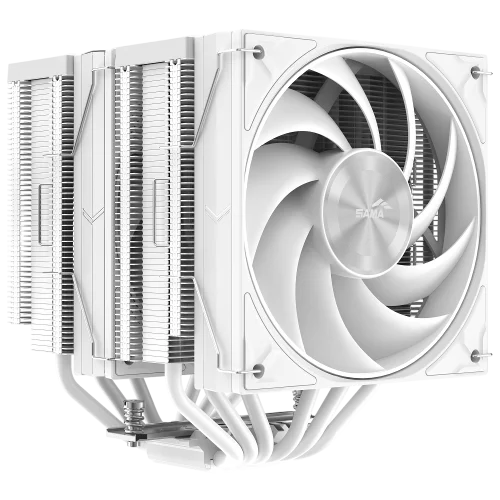 Кулер для процессора/ CPU Cooler SAMA A60W (265W, 4-pin PWM, 156.5mm, 6x6mm, 2x120mm, 78CFM, 29dBA, 2200RPM, S: 1851/ 1700/ 1200/ 115X, AM5/ AM4, white) (A60-WHWNNXOX-G)