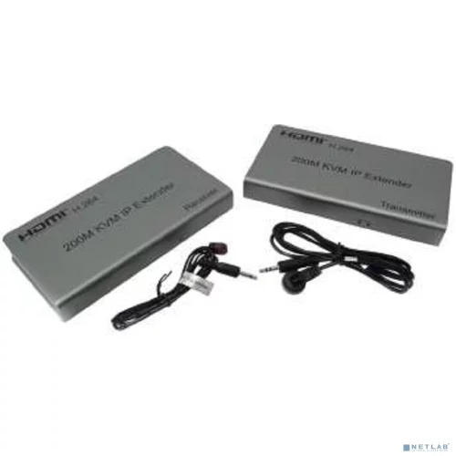 ORIENT VE052, HDMI KVM IP extender, HDMI+USB удлинитель до 200 м по витой паре Cat5e/ 6, HDMI 1.3, 1080p@60Hz, HDCP, (исп.TCP/ IP про-л, код-а H.264, битрейт 8Mbps) пит. от вн. БП 5В/ 2А, (31069)