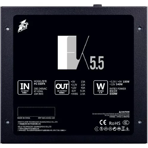 1STPLAYER Блок питания FK 550W / ATX 2.4, APFC, 120mm fan / PS-550FK фото 2