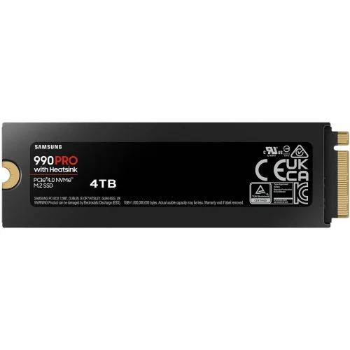 Твердотельный накопитель SSD M.2 2280 4TB Samsung 990 PRO with Heatsink MZ-V9P4T0GW PCIe Gen4x4 with NVMe, 7450/6900, IOPS 1600/1550K, MTBF 1.5M, Samsung V-NAND TLC, 4GB LPDDR4MB, 2400TBW, RTL фото 9