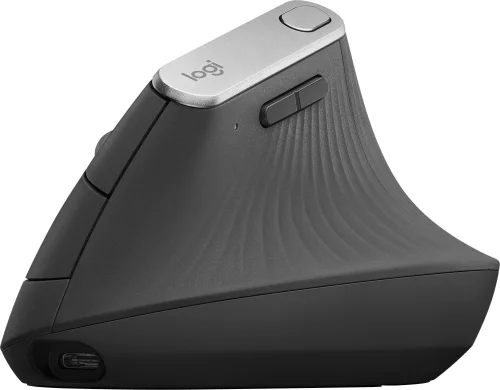 Мышь Logitech MX Vertical черный/ серебристый оптическая (4000dpi) беспроводная BT/ Radio USB (4but) (910-005449)