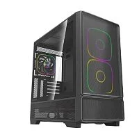 Powercase Корпус AX5, Black, TG, Type-C, 2x 140mm +3x 120mm ARGB PWM Fans, ARGB+PWM HUB, Nylon filters, чёрный, ATX (CJXA-A5)
