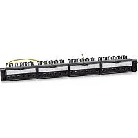Cabeus PL-24-KJ-RJ45-Cat.6a-SH-180T Патч-панель 19" (1U), 24 порта RJ-45, категория 6a, полностью экранированная, с задним кабельным организатором, безинструментный монтаж (арт.033573)