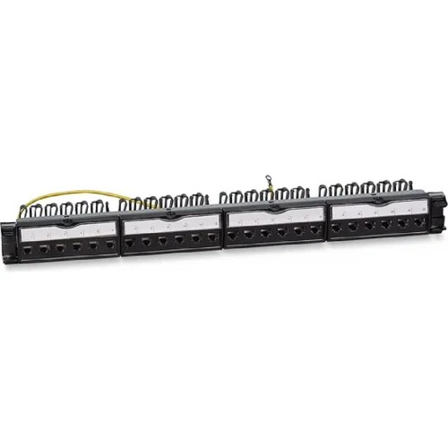 Cabeus PL-24-KJ-RJ45-Cat.6a-SH-180T Патч-панель 19 (1U), 24 порта RJ-45, категория 6a, полностью экранированная, с задним кабельным организатором, безинструментный монтаж (арт.033573)