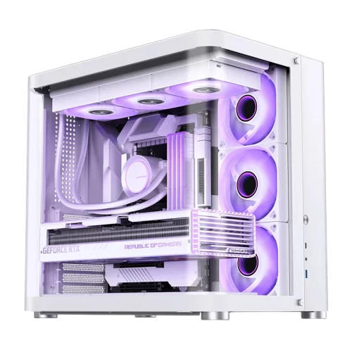 Корпус без блока питания/ Case JONSBO TK-2, Midi-Tower, TG, no fans, 1xUSB-A 3.2 + 1xUSB-C 3.2, ATX, mATX, mITX White (TK-2 WHITE)