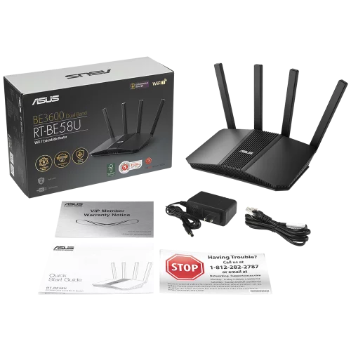 Маршрутизатор ASUS RT-BE58U V2 WiFi 7 2882+688Mbps 2.5G 4x1G USB 5GHz/ 2.4GHz (90IG0A70-MO9C00) фото 3