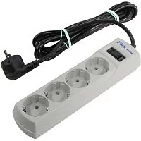 Сетевой фильтр Pilot Mini 4 розетки (евро с заземлением), 10А/2.2кВа, автомат, 3 м/ Surge protector Pilot Mini 4 euro outlets, 10A / 2.2kVt, automatic circuit-breaker, 3 m (PILOT MINI 3M)