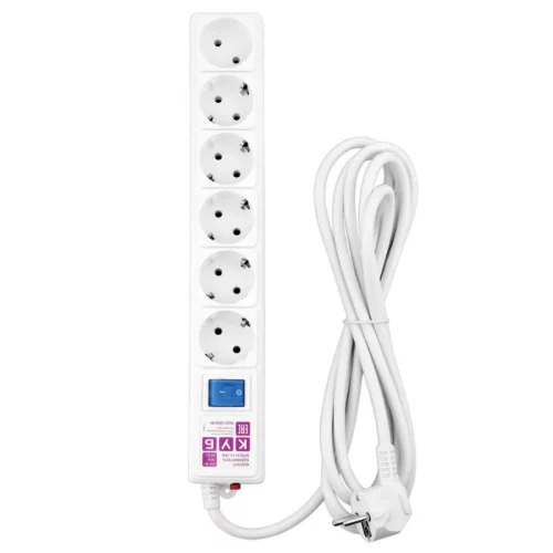 *Сетевой фильтр PowerCube (SPG(5+1)-16B-0,5M) 6 розеток, 0,5 м,16А/3,5кВт, белый (SPG(5+1)-16B-0,5М) фото 2