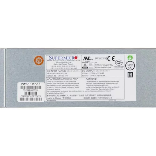 Блок питания SuperMicro 1010 W (PWS-1K11P-1R) (PWS-1K11P-1R) Блок питания SuperMicro 1010 W (PWS-1K11P-1R) фото 2