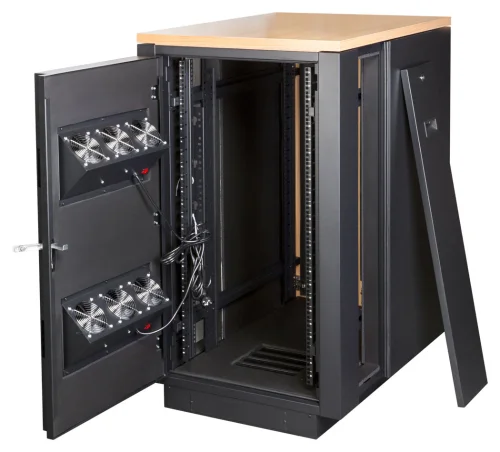 Шкаф LANMASTER SOUNDPROOF звукоизолированный 18U 750x1130 мм, отделка под дерево, цвет лиственница (LAN-DC-CBSP-18U-WD) фото 4
