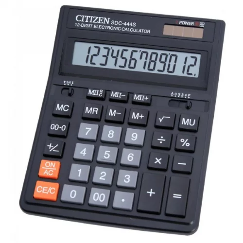 Калькулятор бухгалтерский Citizen SDC-444S черный 12-разр.