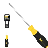 Крестовая отвертка Deli DL635150N PH1x150мм сталь Cr-V, двухкомпонентная прорезиненная рукоять